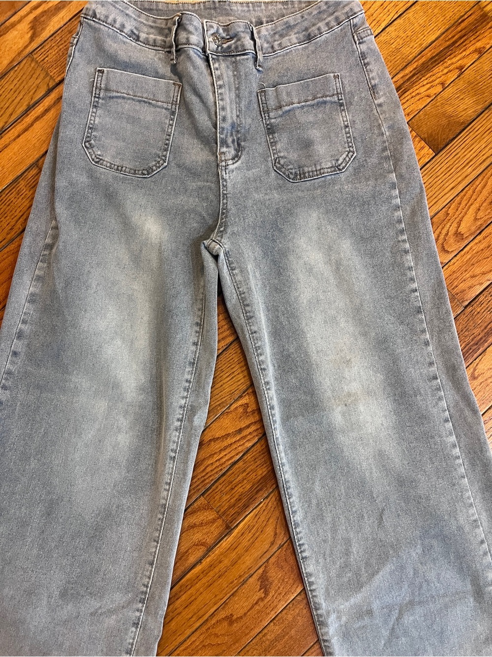 High Rise Wide Leg Stovepipe Women's Jeans XL 12 14 - Picture 4 of 13
